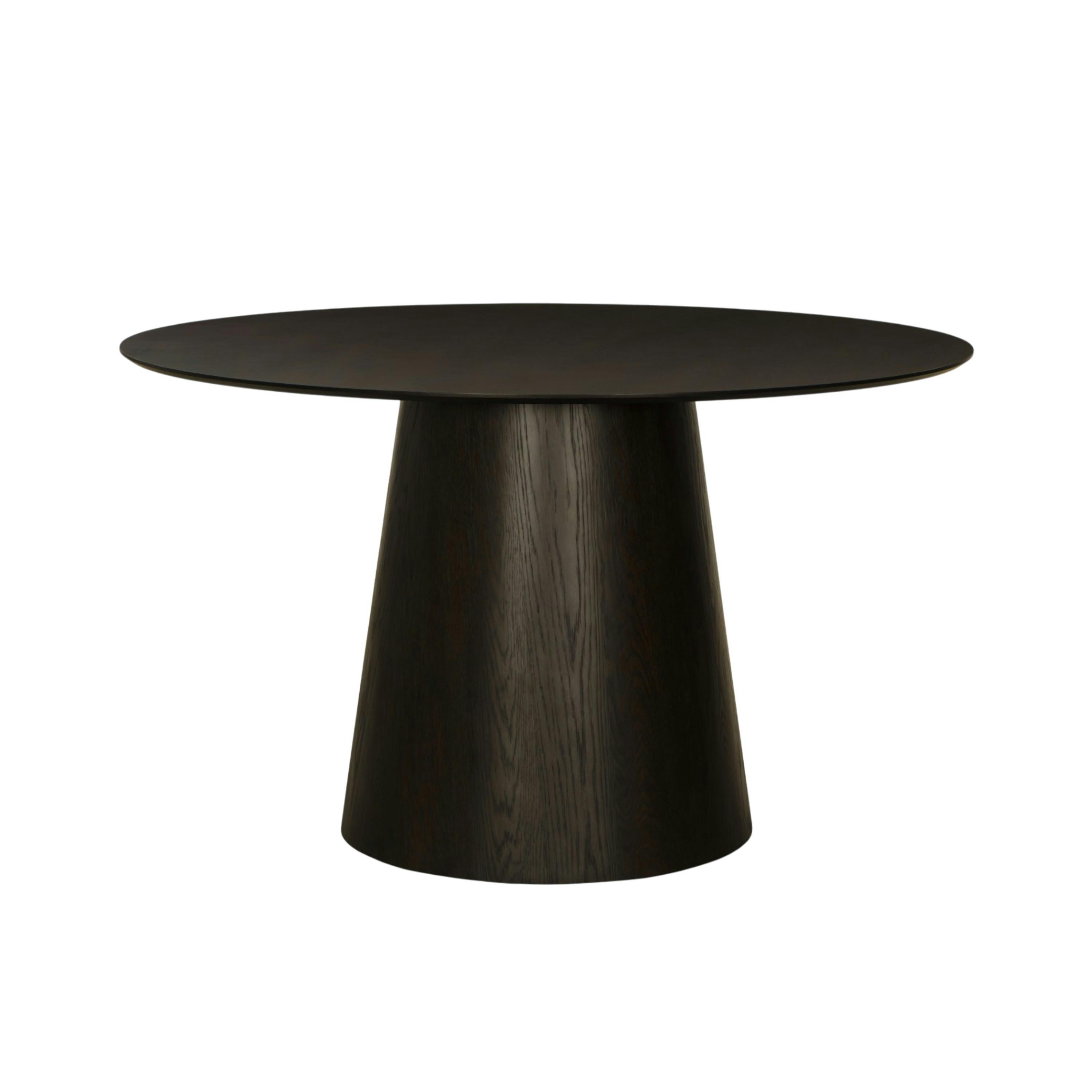 Table à manger ronde en chêne brun Ø130 cm LOREN