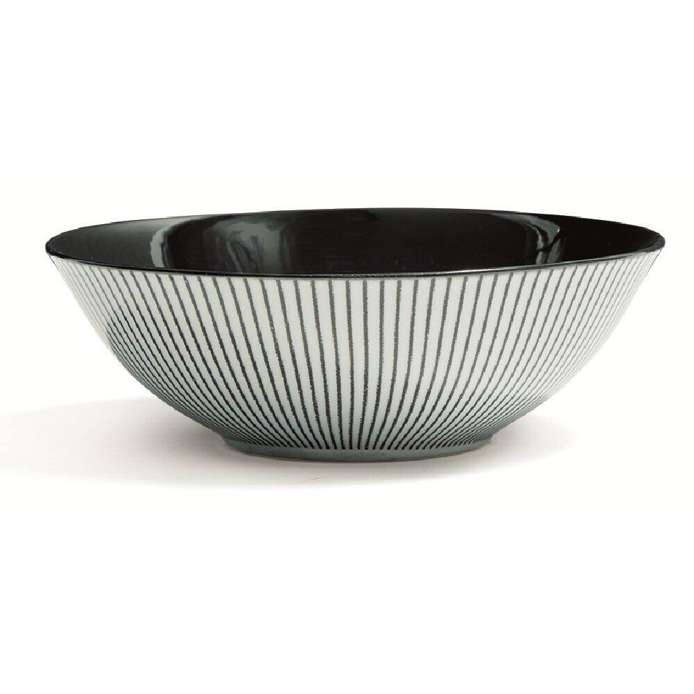 Assiette creuse décor rayon noir Ø18cm