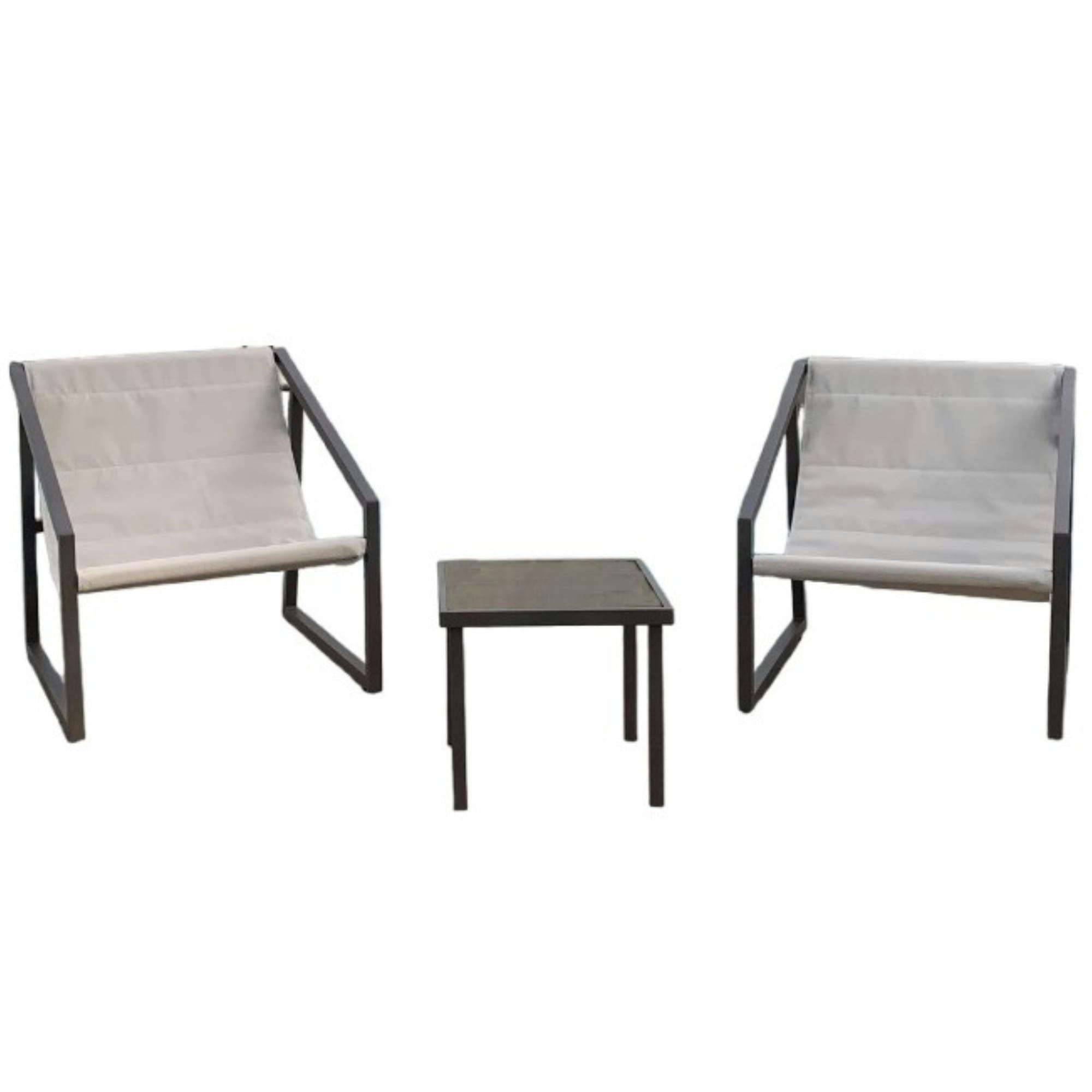 MORELIA - Ensemble bistro de jardin 2 places beige textilène premium