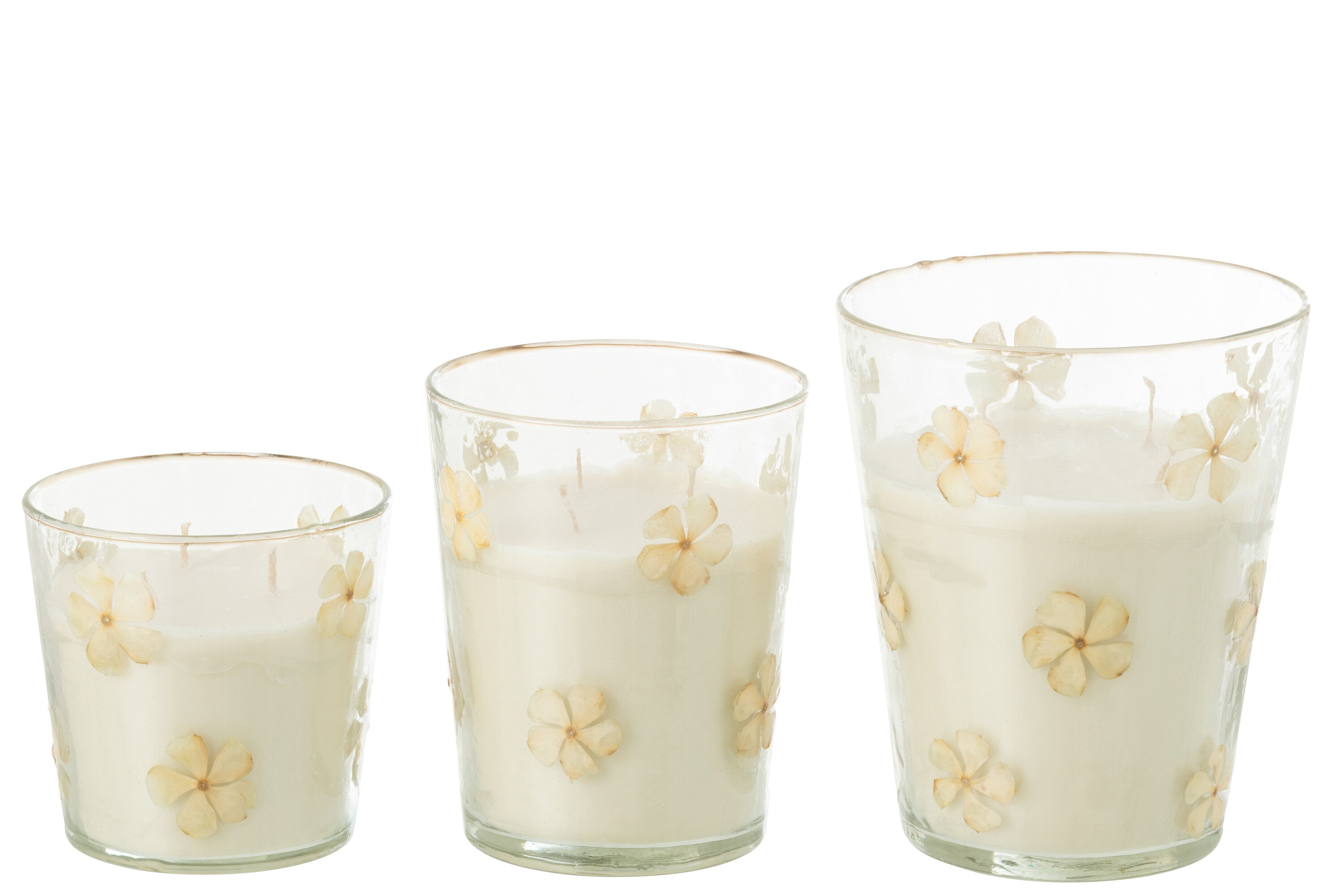 J-Line geurkaars Bloemen - Tender Rose - glas - transparant - large - 75U