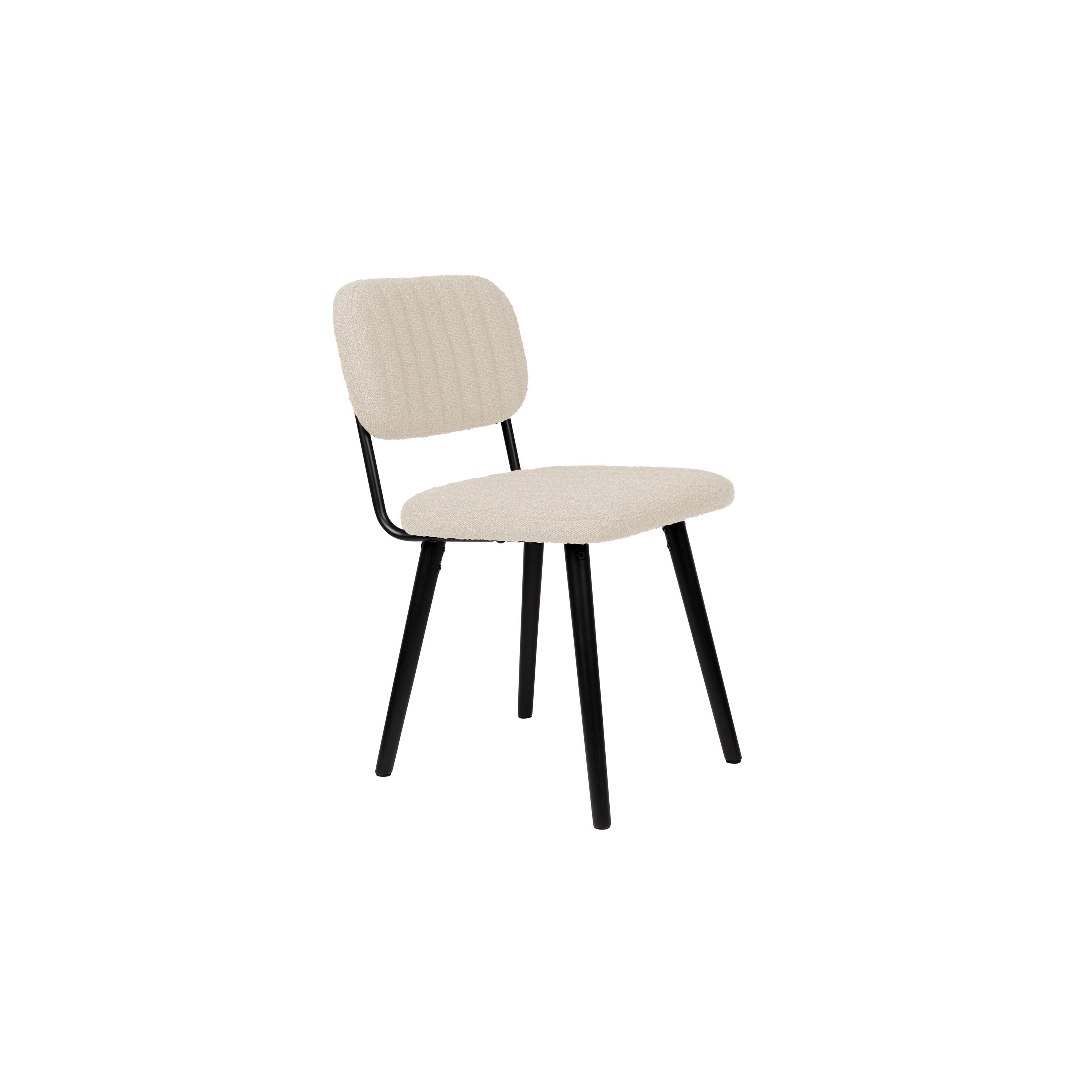 Housecraft Living Jake Eetkamerstoel Bouclé Off-White/ Wit