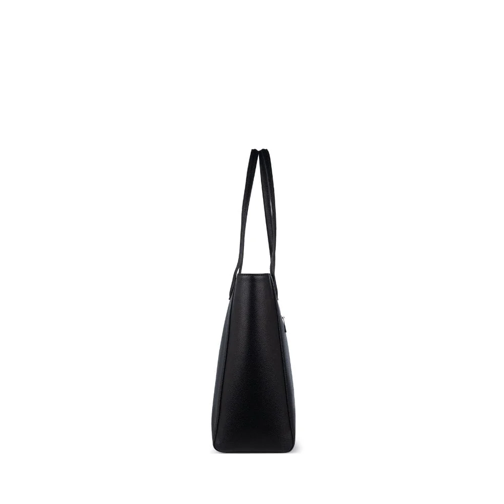 The Claire - Recycled Black Vegan Leather Tote Bag