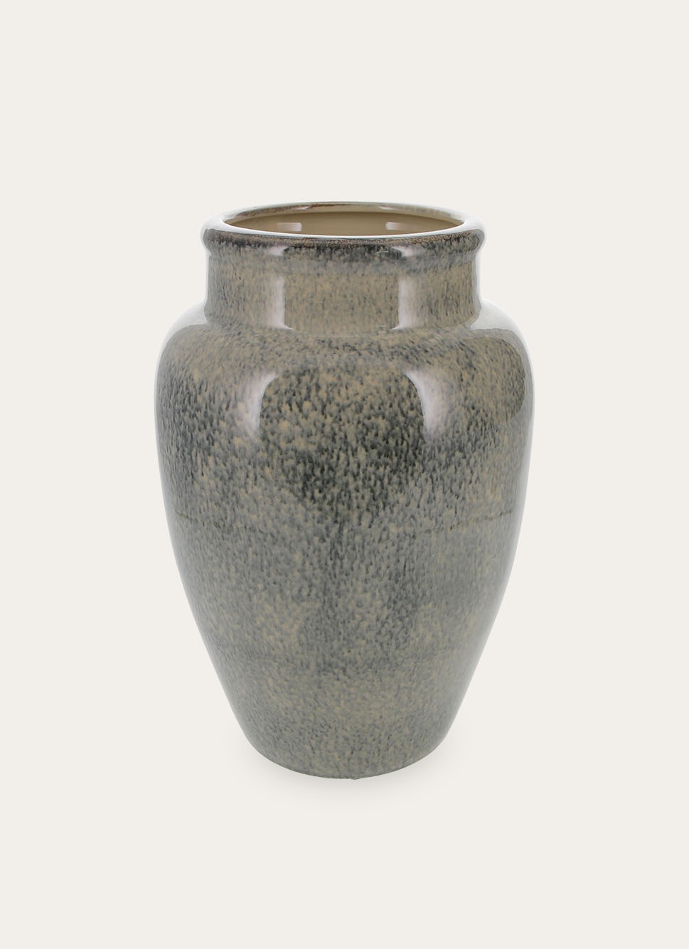 GRAND VASE EN CÉRAMIQUE ÉMAILLÉE EFFET TACHETÉ Bleu ORAGE