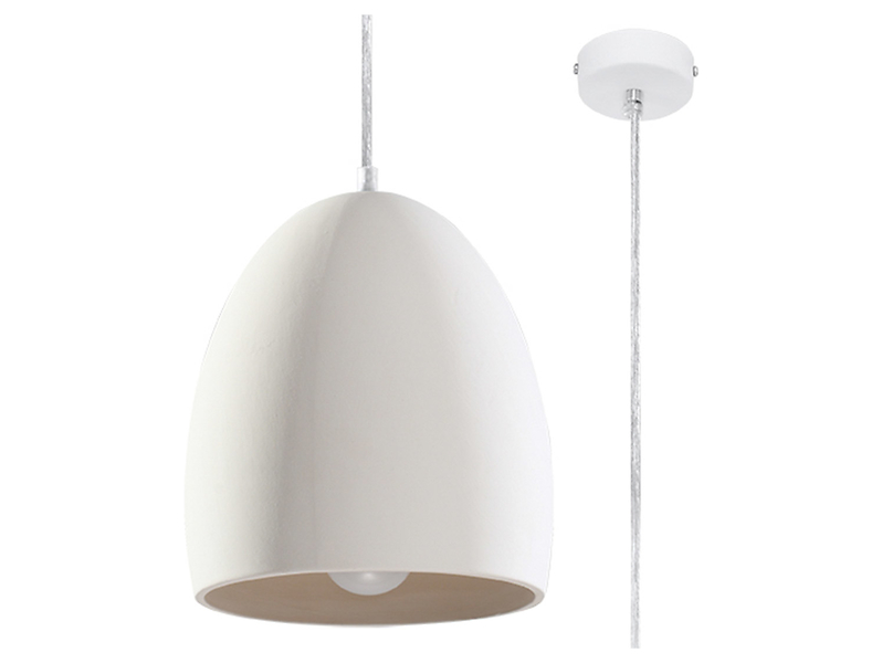 Lampa wisząca Flawiusz ceramiczna biała