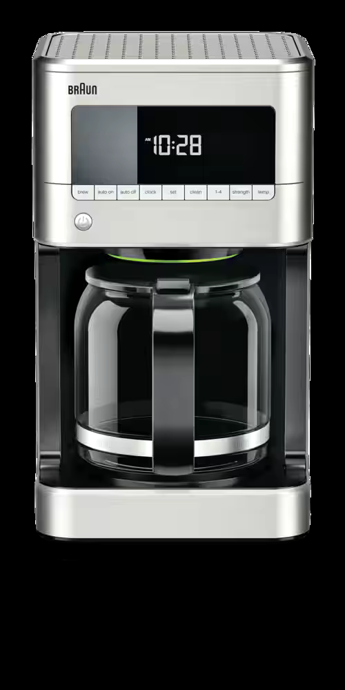Braun BrewSense Programmable Coffee Maker w/ Glass Carafe, Stainless Steel, 12 Cups