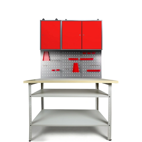 Werkstatt-Set »Basic Pro«, rot-grau, Metall