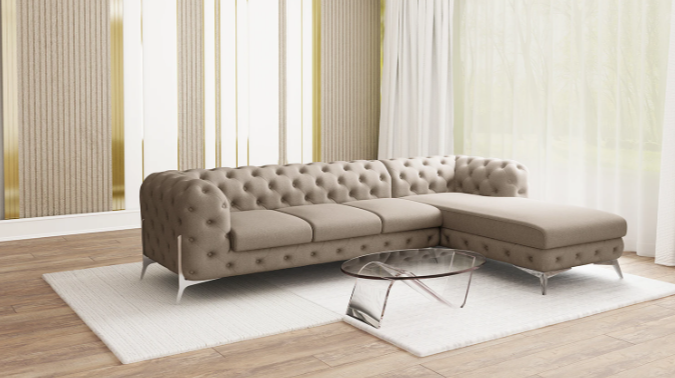 Ropez Chelsea Bis narożnik 323x200 prawy mikrofibra beżowy