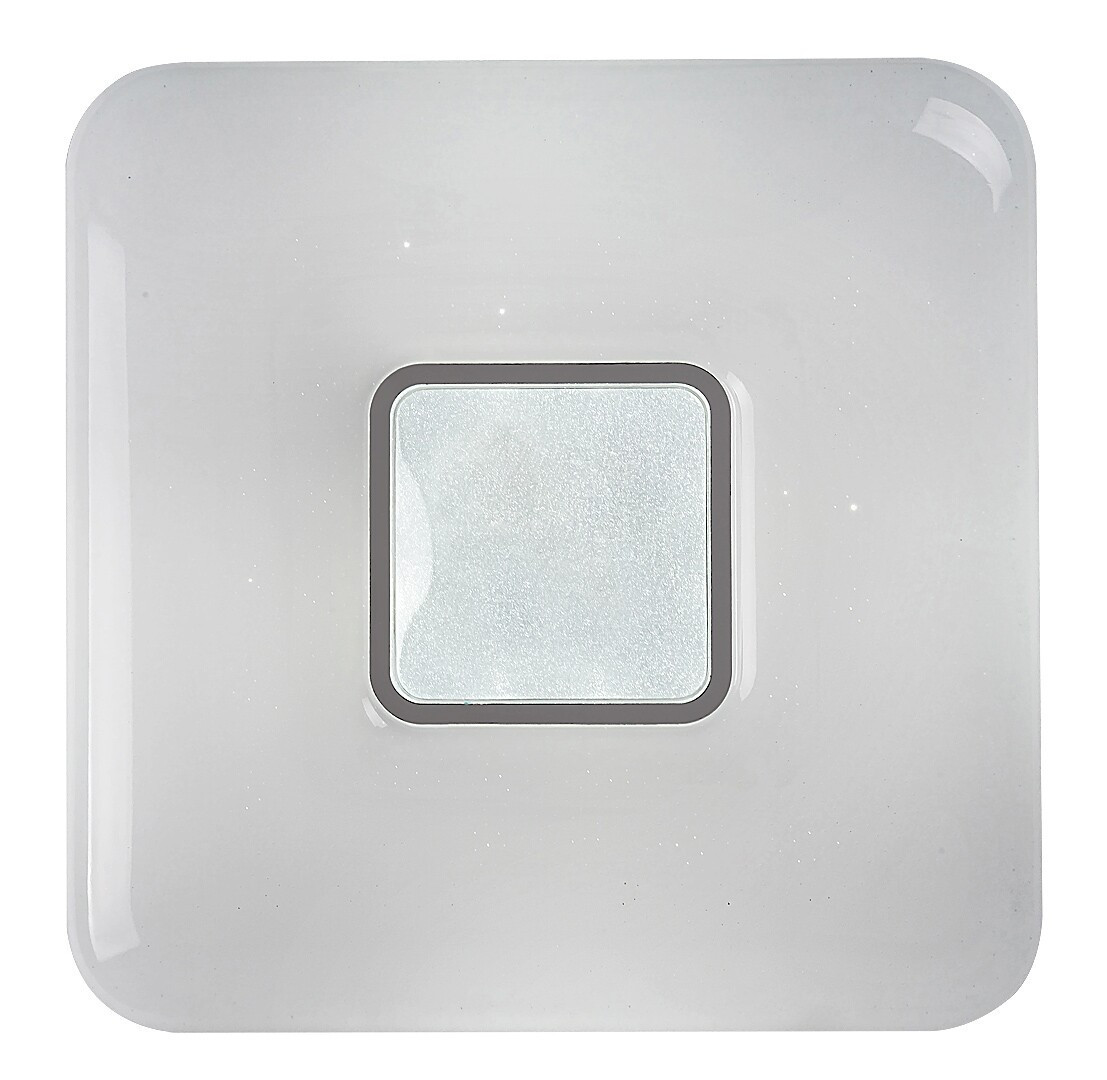 Plafon Tayla z pilotem kwadratowy srebrny LED 1x72W 44cm IP20 Rabalux