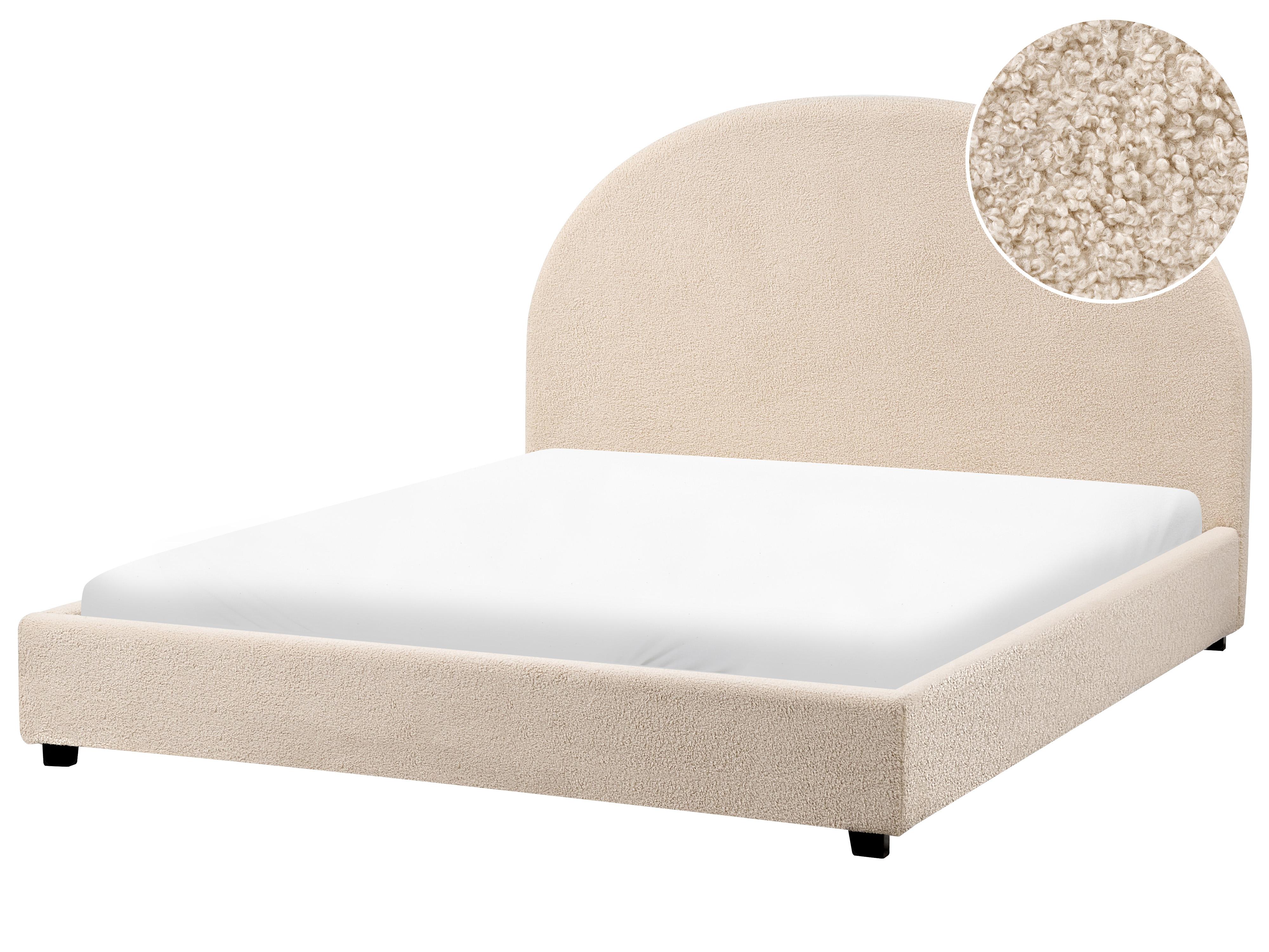 Bed Boucle VAUCLUSE 140 x 200 cm (EU Double) Beige