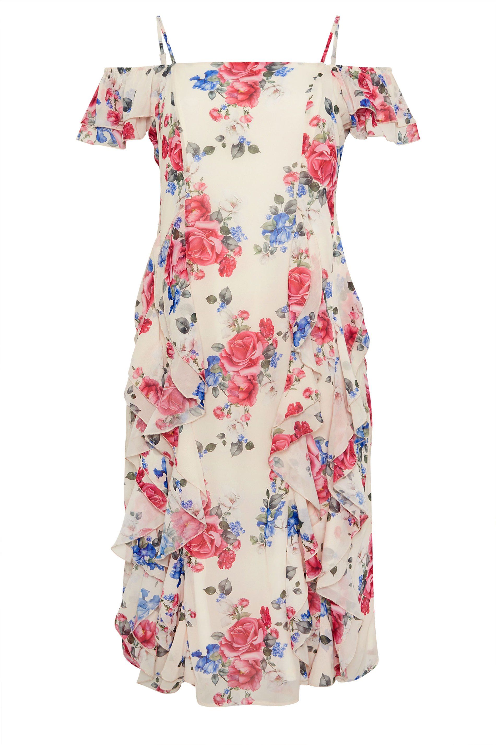 Yours Floral Ruffle Dress