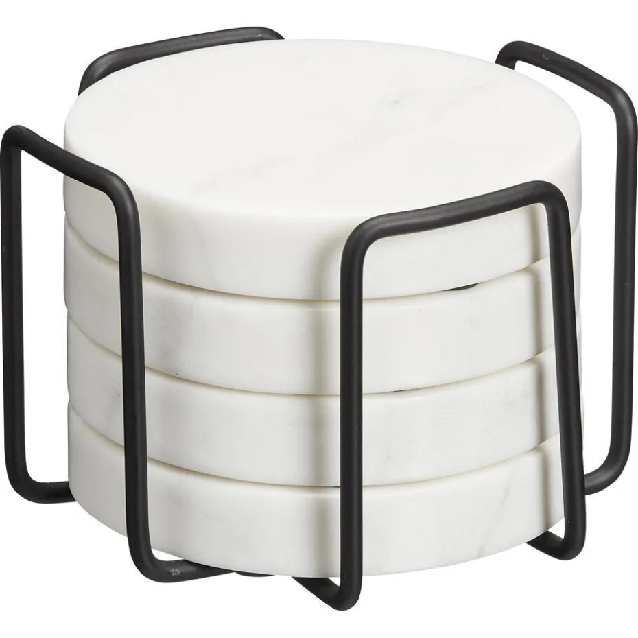 Kwantum Onderzetters | Onderzetters | Onderzetters Marmer  4 Stuks Wit