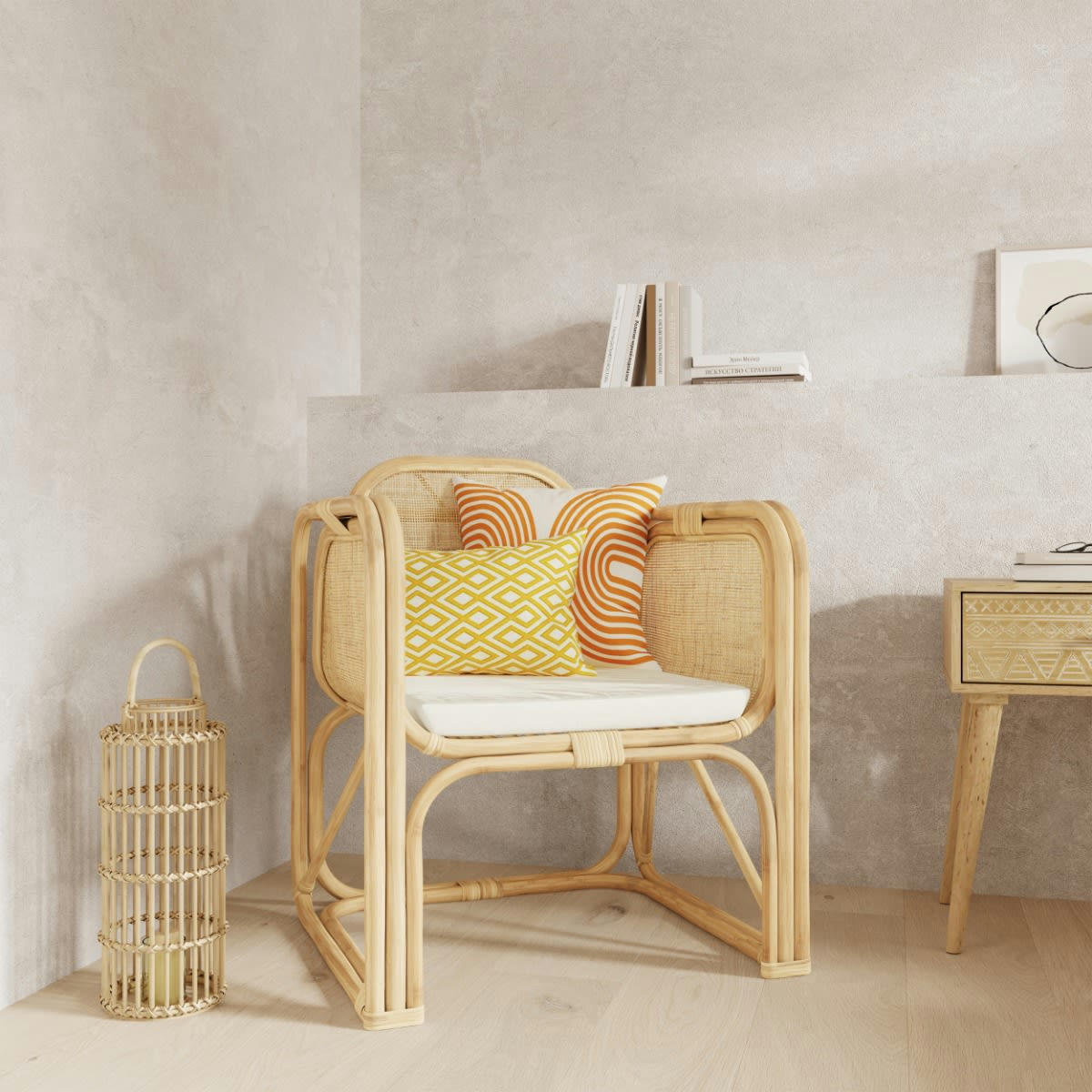 NAVAHINO - Fauteuil en rotin naturel