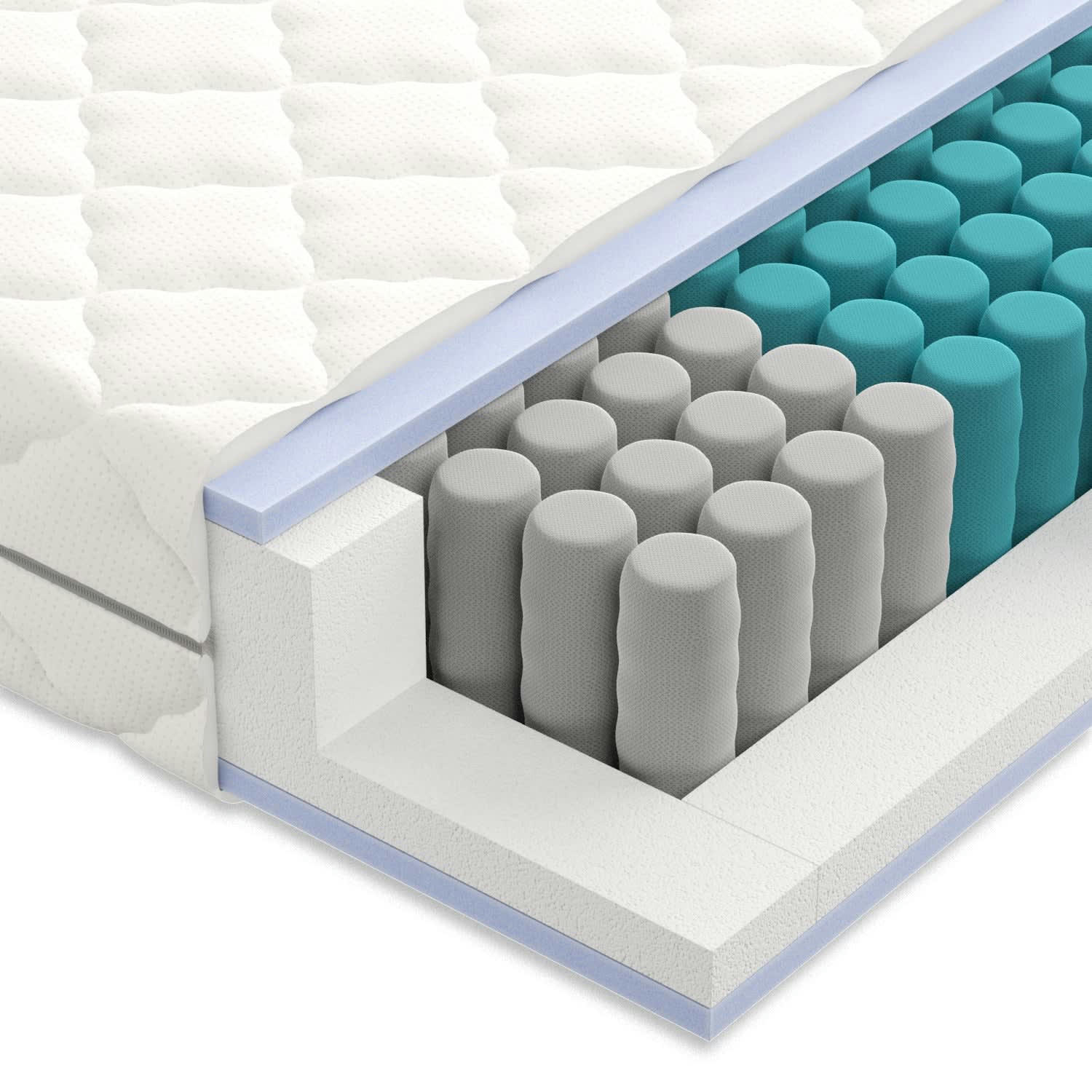 - Matelas 140x190, Matelas à ressort ensachés, Hauteur 21cm