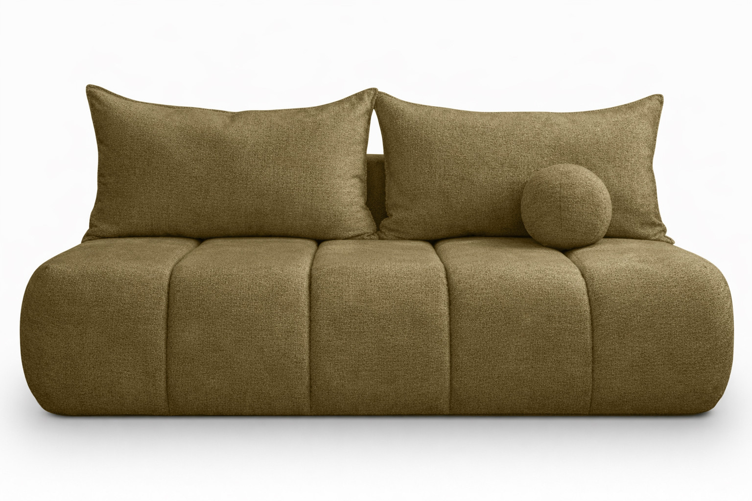 Sofa z funkcją spania, welur Monolith, Oliwkowy, PIANO