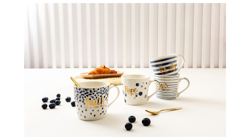 Kubek porcelanowy Sara Blue 400 ml mix wzorów