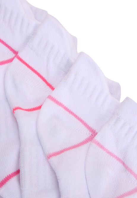 Girls 5pk White Microfibre Trainer Socks