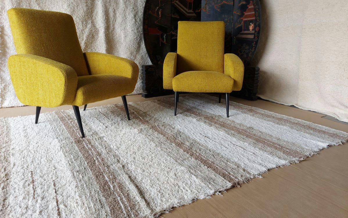 SENCILLO - Tapis en coton océan moka 170x240cm