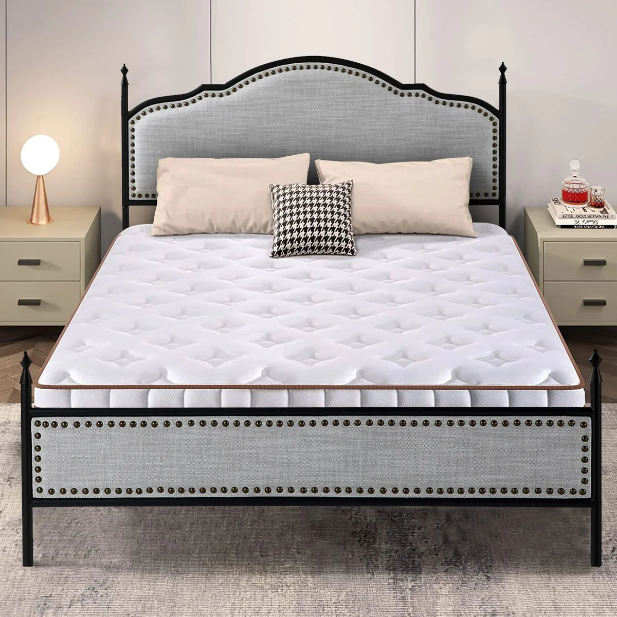Nicasio Sleek, Chic, and Versatile Mattress Set with Metal Bed Frame