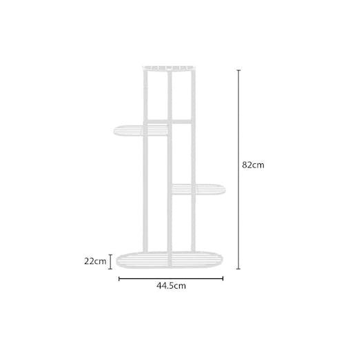 SOGA 4-Tier 5-Pot White Metal Plant Rack Flowerpot Display Stand