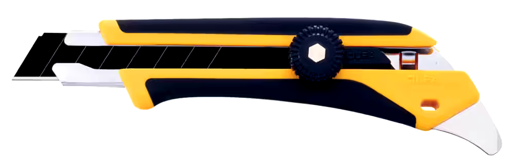 OLFA L-5 1116110 Heavy Duty Comfort-Grip Snap-off Utility Knife, 18-mm, Yellow/Black
