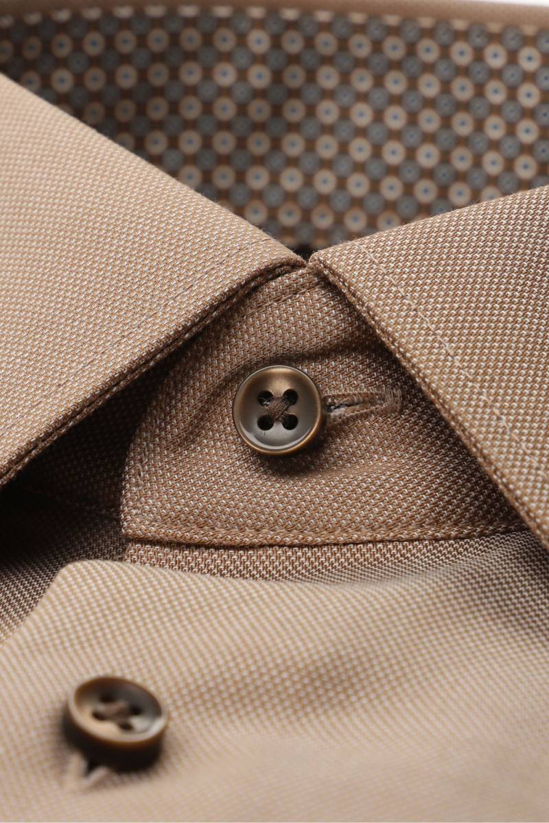 ETERNA Modern Fit Hemd beige, Strukturiert