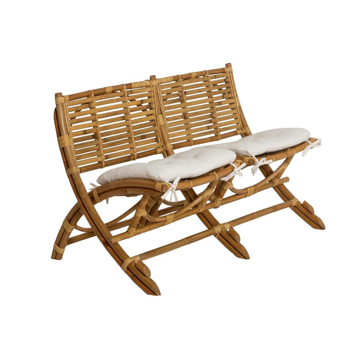 MAYEUL - Canapé en rotin marron 113 cm