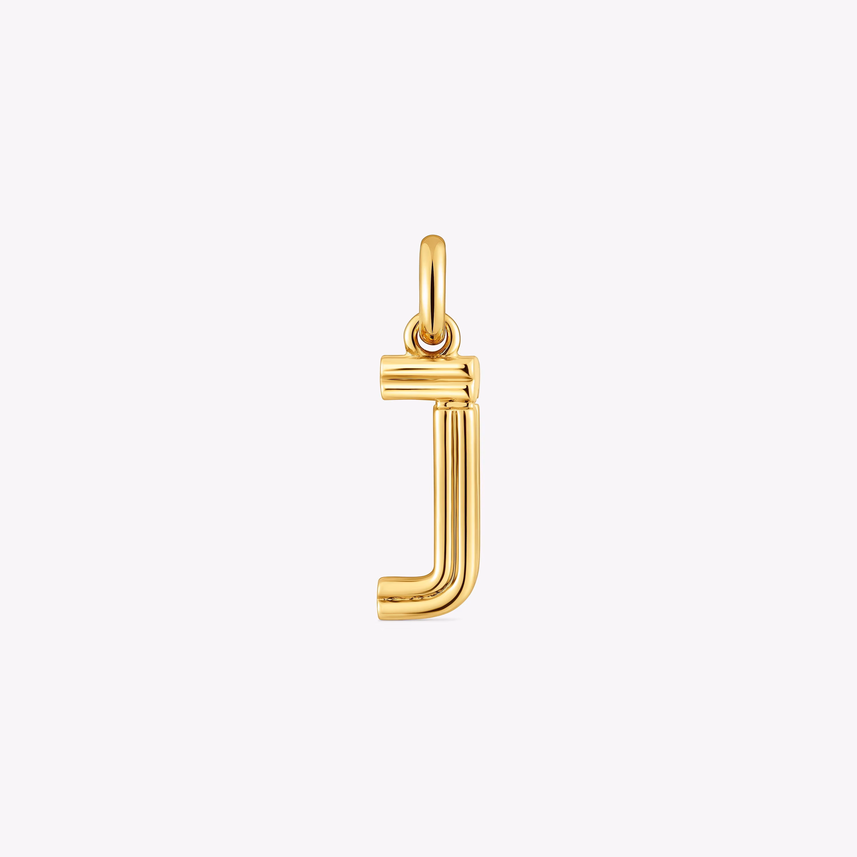 Colgante mediano letra J con baño de oro 18 kt sobre plata Alphabet
