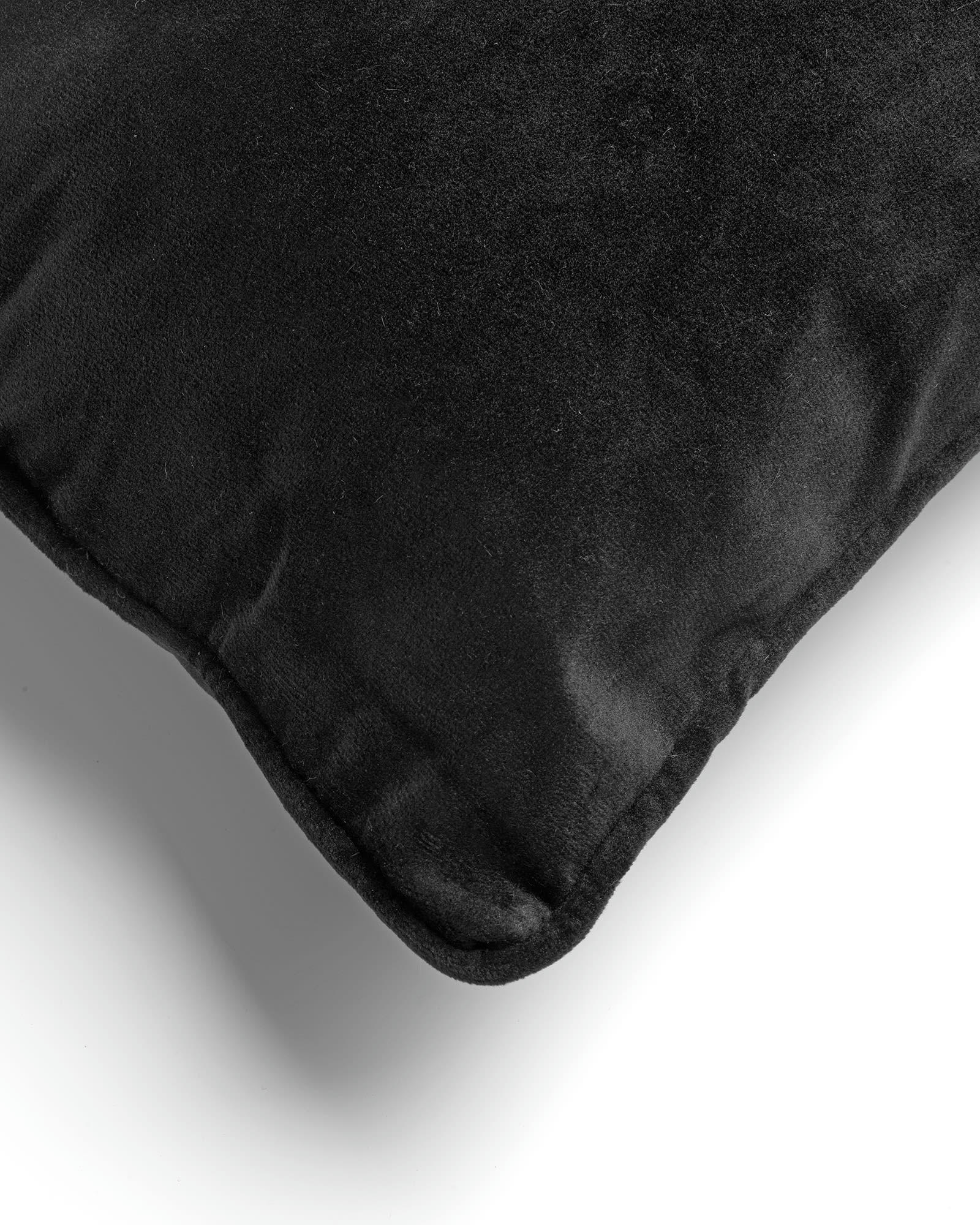 - Housse de coussin noir en velours-40x60 cm uni