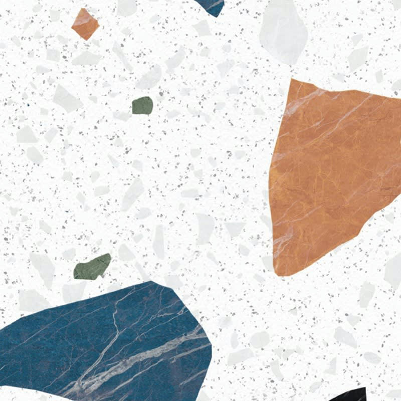 TERRAZZO STRACCIATELLA - Crédence cuisine Lot de 2 crédences ALU L120xH50cm Multicolore Pierre