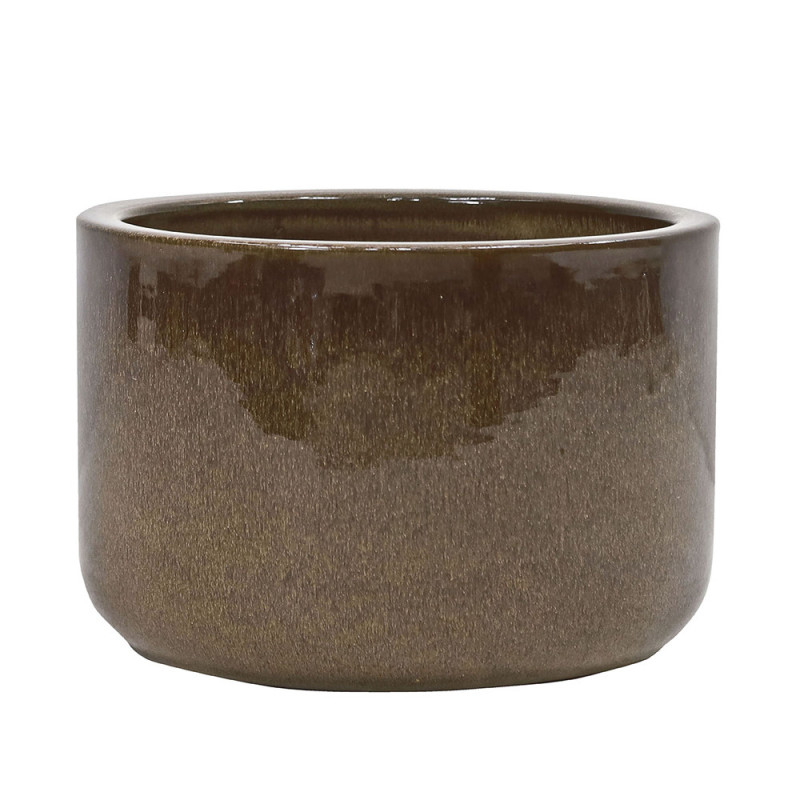 Pot en terre cuite Glazed brun Ø 37,5 x 25 cm