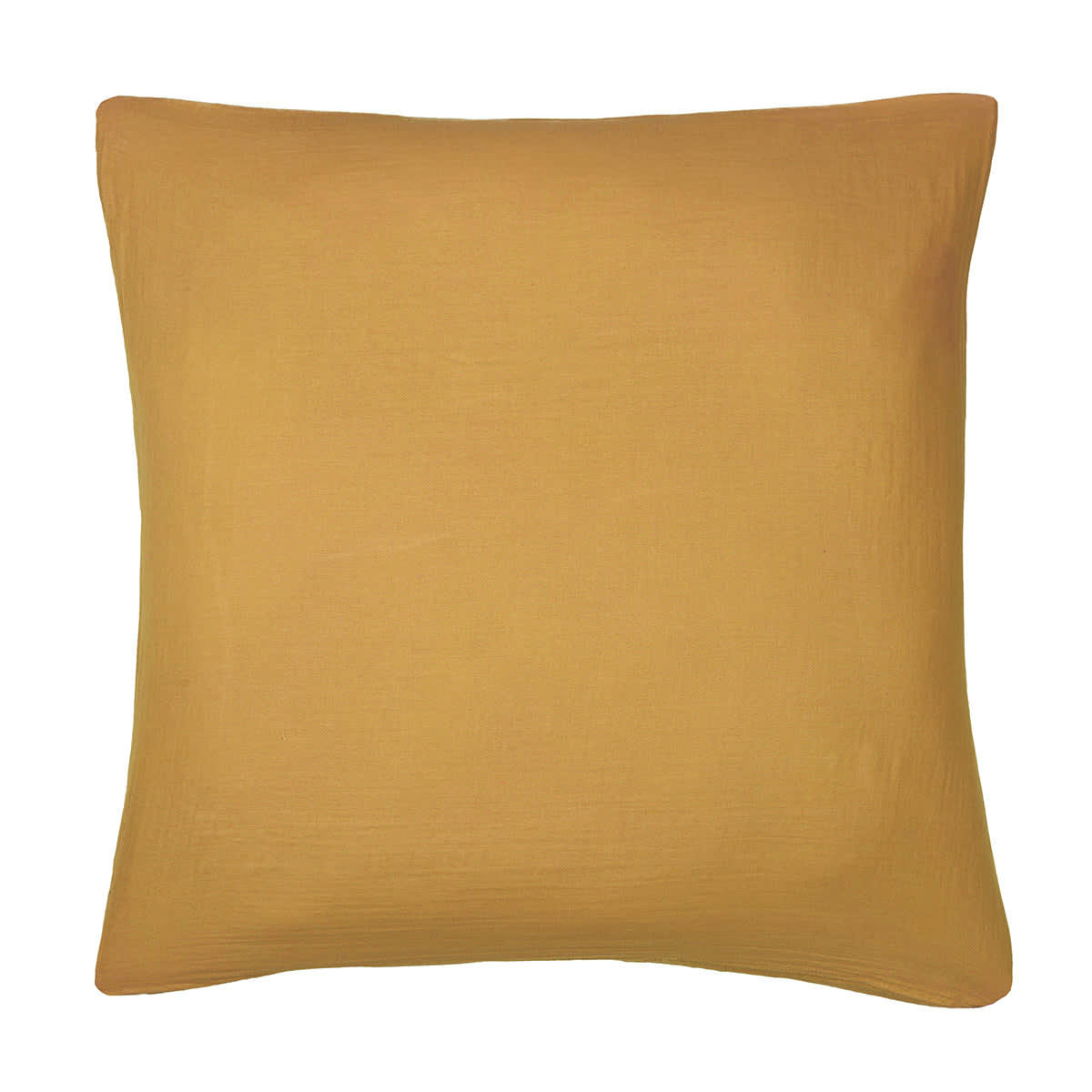 CLARA - Taie d'oreiller (x1) gaze de coton  65x65 jaune safran