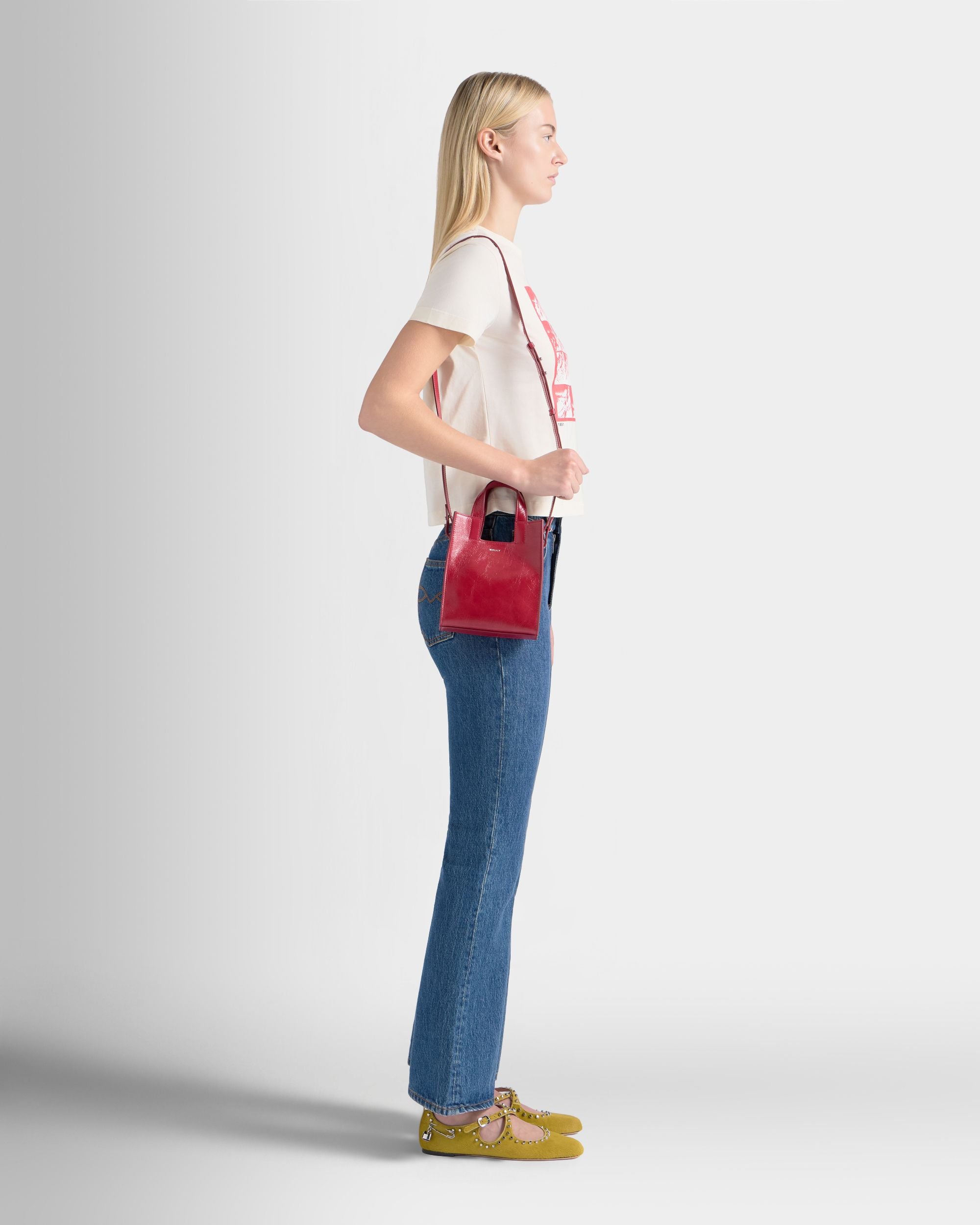 Kleine Tote Bag Easy Bally Aus Leder In Rot