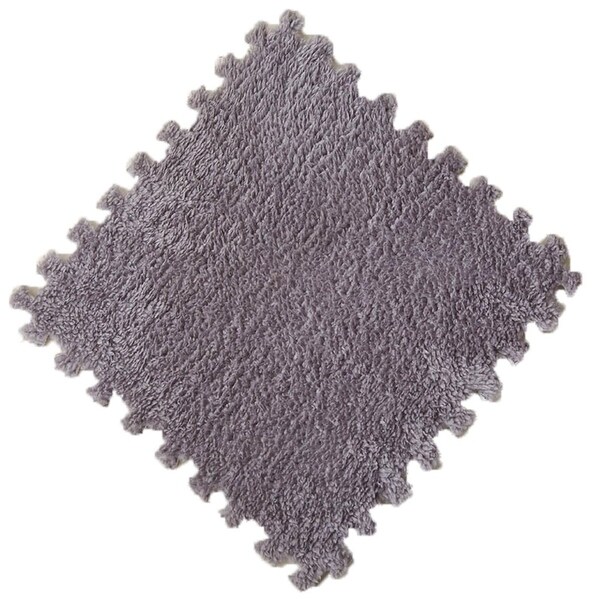 Wellco 11.8x11.8 x 0.4 in. Fluffy Plush Interlocking Foam Floor Mat,16 Pack - 11.8*11.8*0.4 in