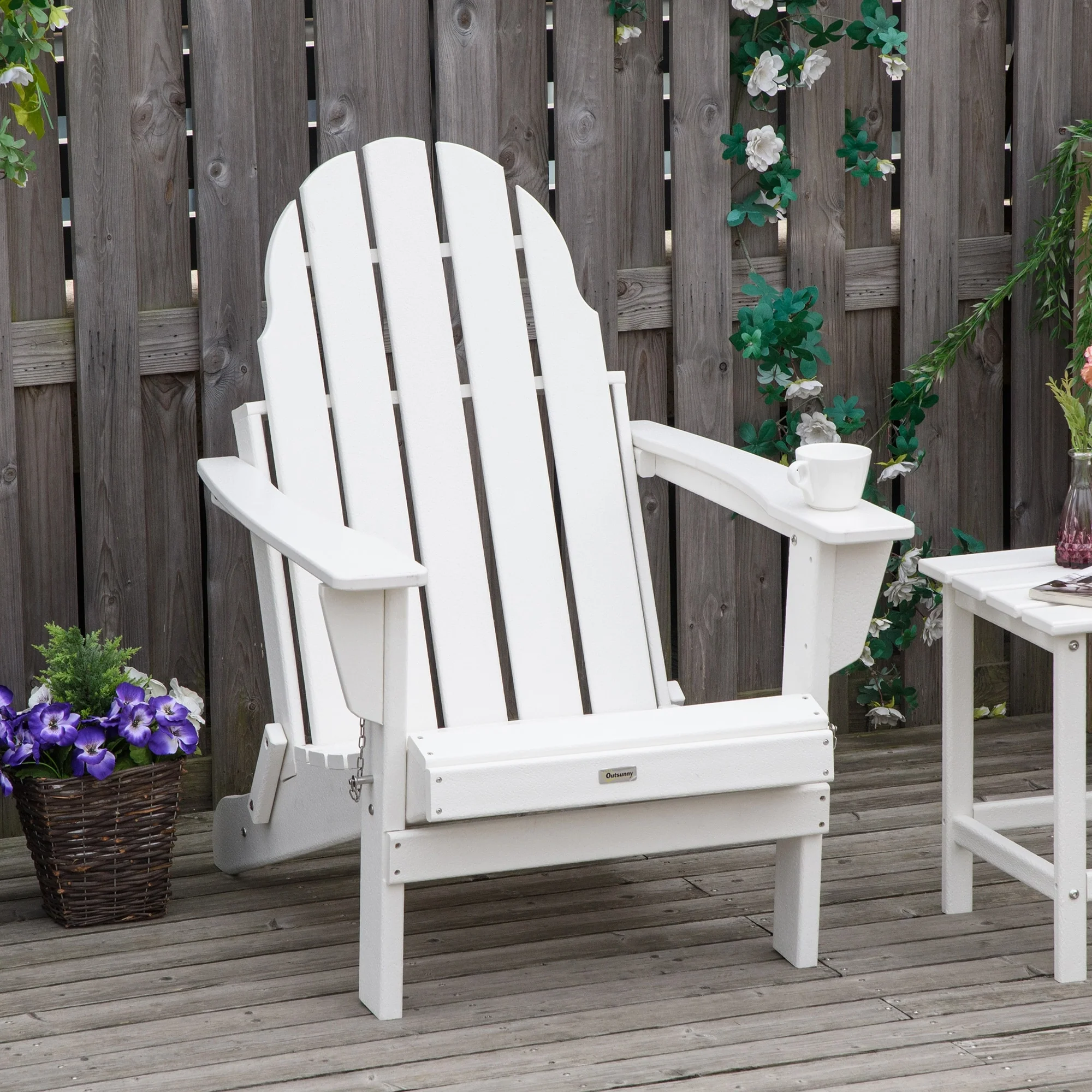 Folding Faux Wood Adirondack Chair