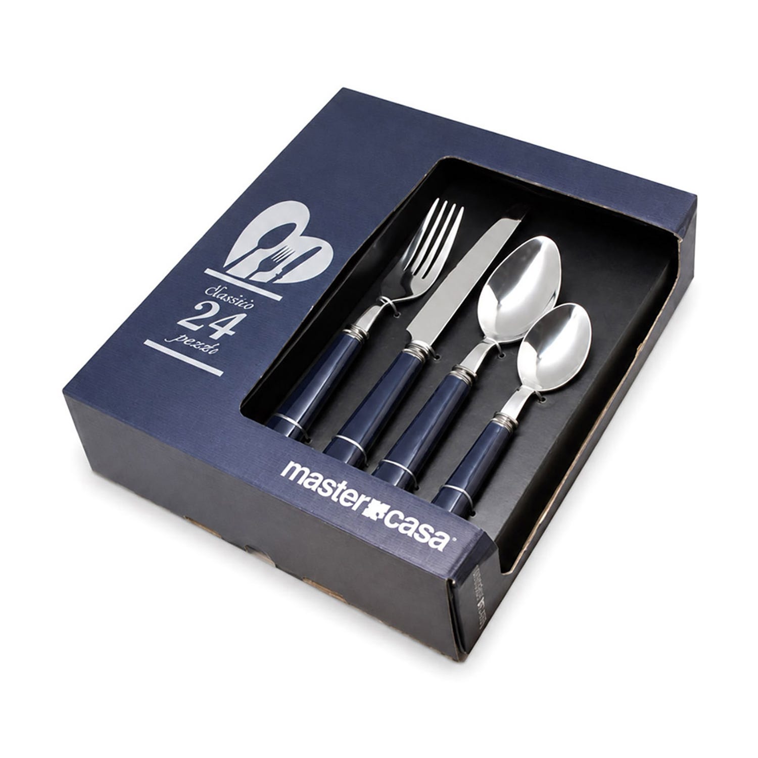 Set 24 posate Country blu