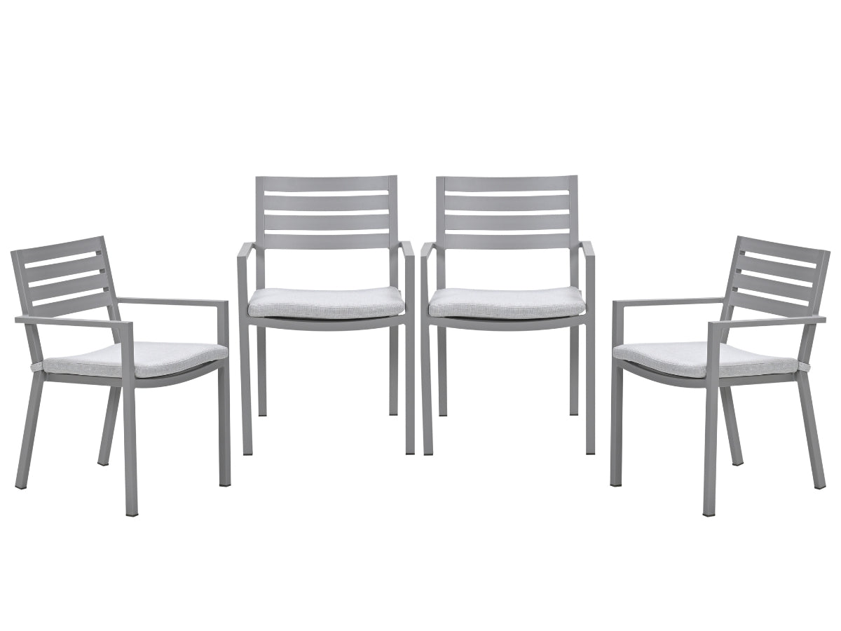 Garden Impressions Oklahoma tuinstoelen set van 4 taupe