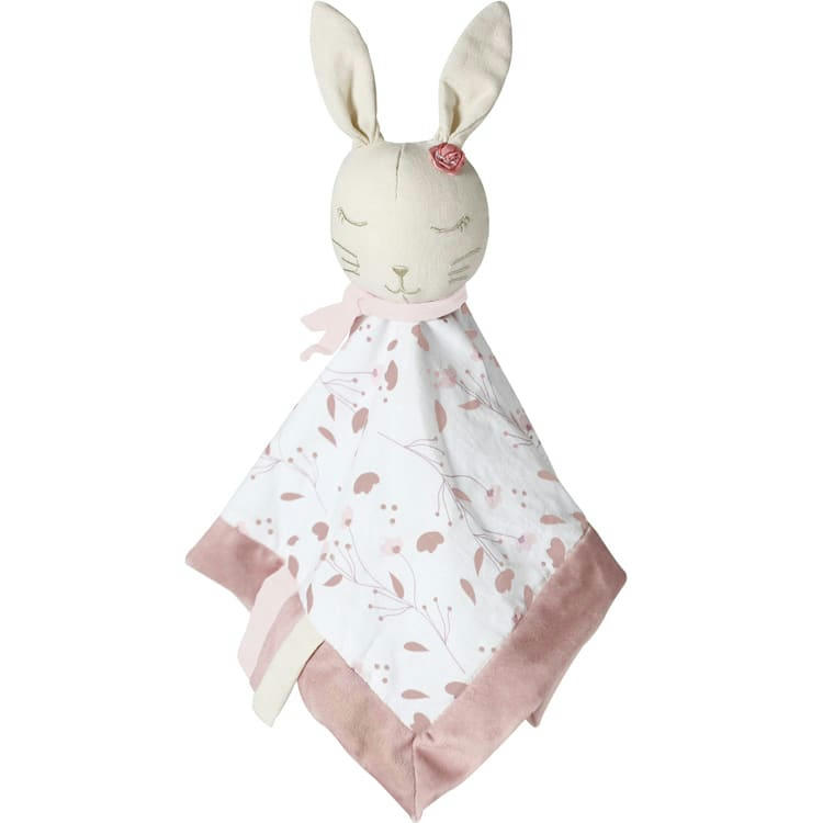 - Doudou plat en coton bio et lin lapin Lili
