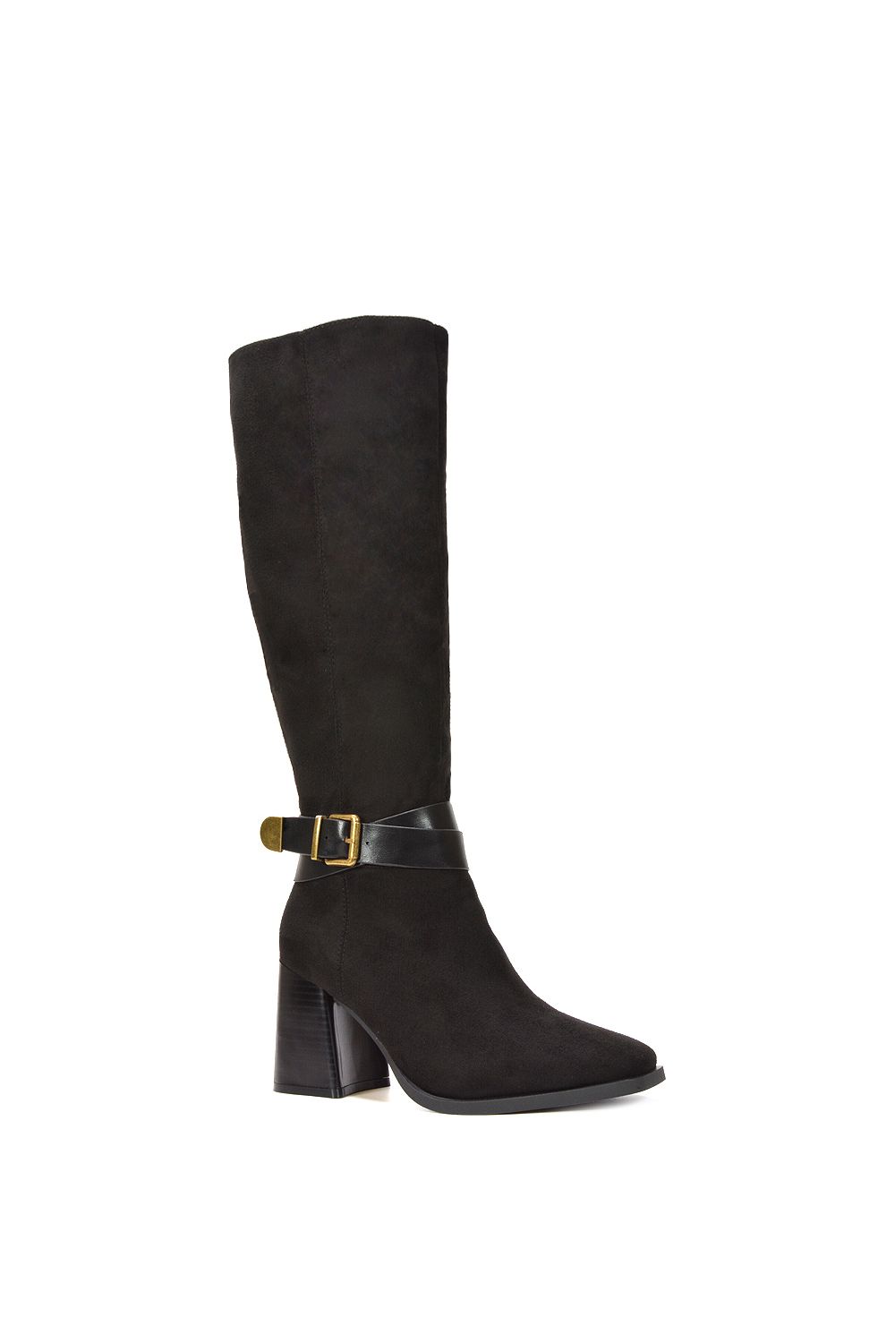 XY London Ophelia' Block Heel Square Toe Long Knee High Boots