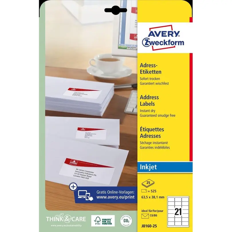Etiketten 25er-Set Adressetiketten