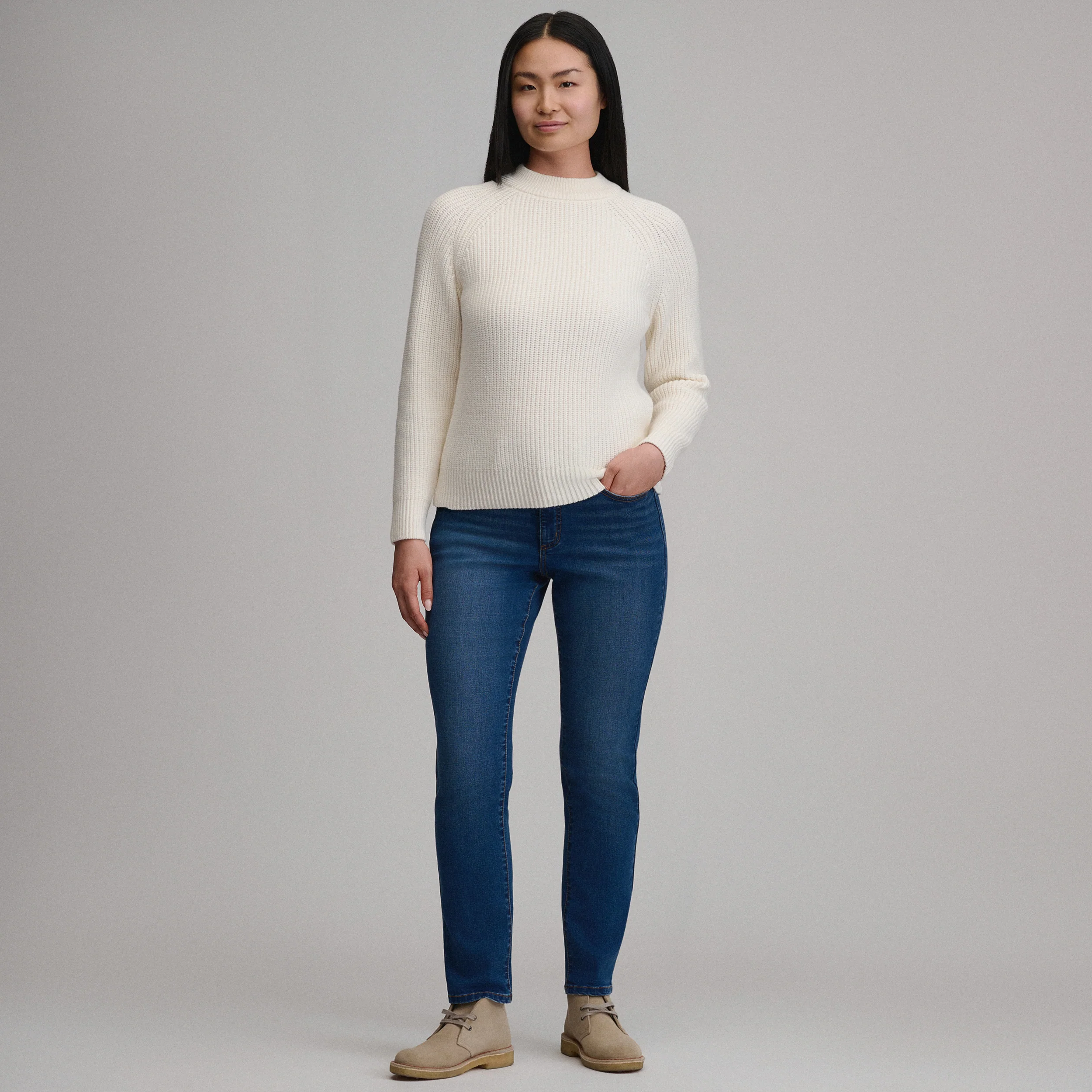 Women's Solid Mock-Neck Sweater
