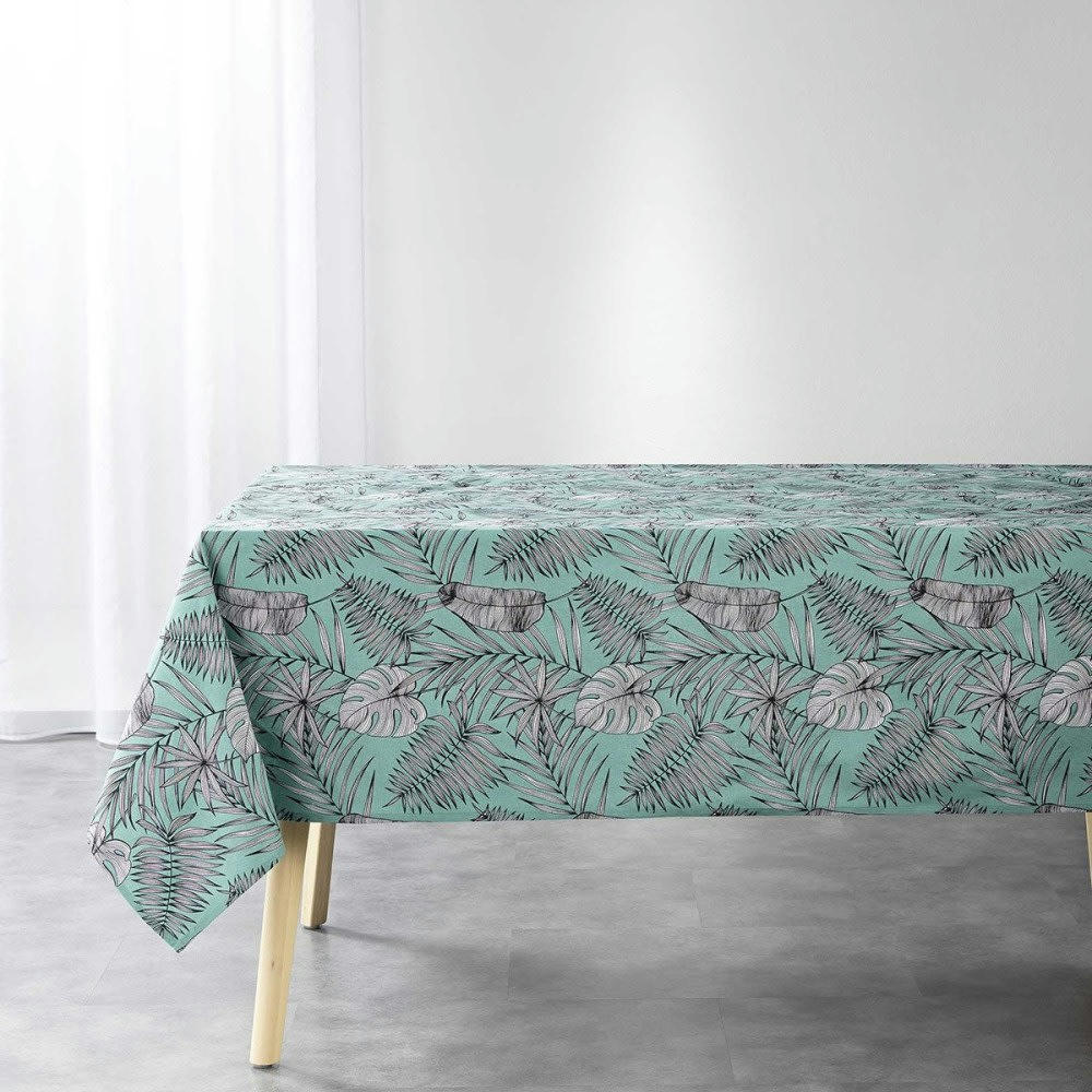 PUEBLA - Nappe rectangulaire polycoton menthe 140x240cm