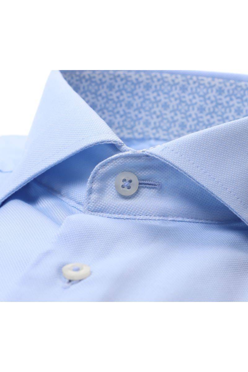 ETERNA Performance Modern Fit Tencel Hemd mittelblau, Strukturiert