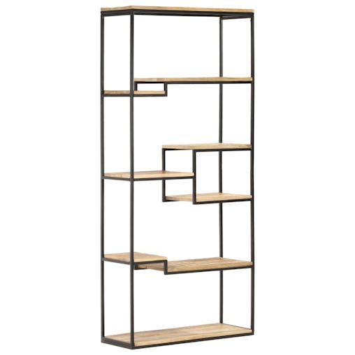 NNEVL Bookcase 80x30x180 cm Rough Mango Wood