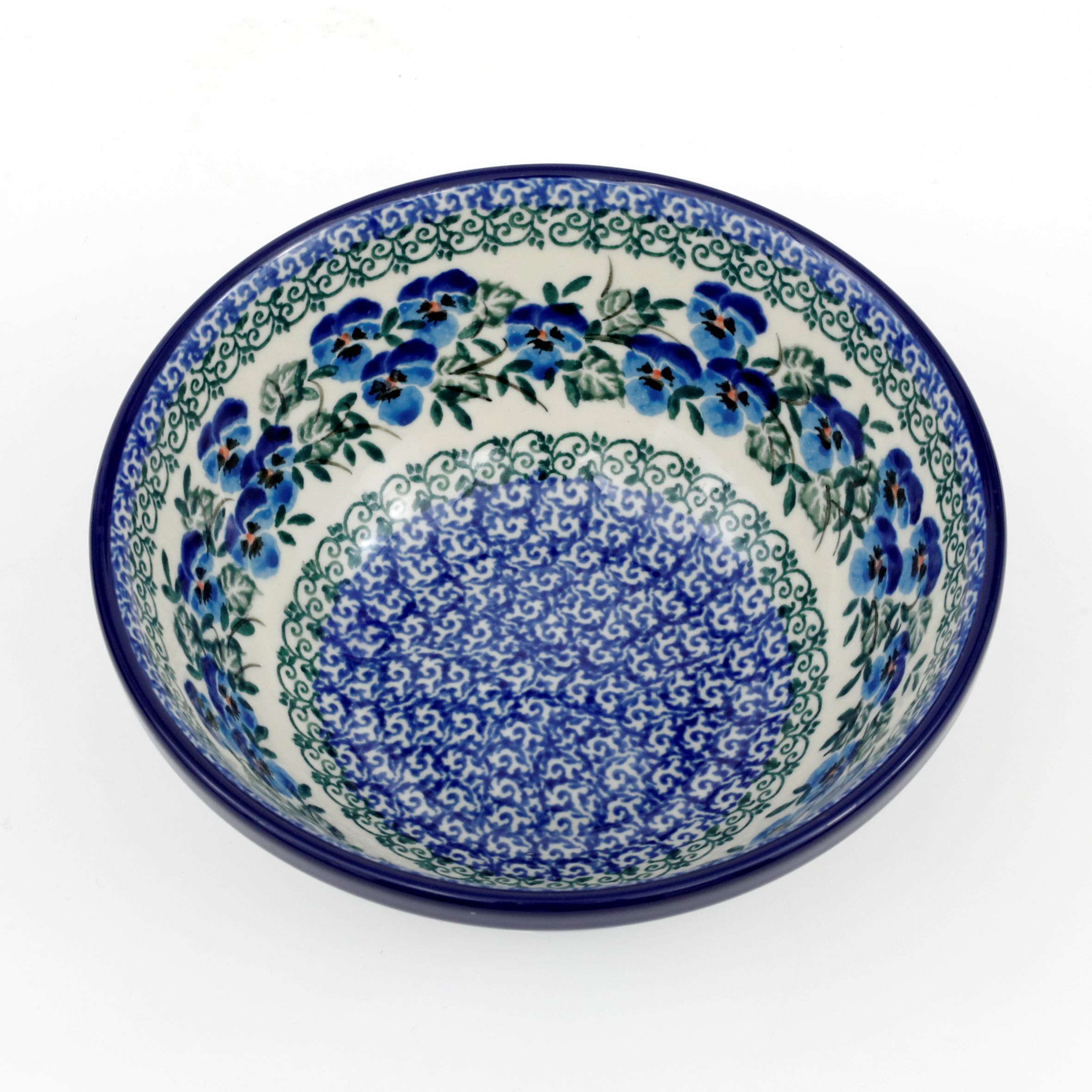 Miska ceramiczna 058 h-7,5cm  2273X Kobaltowe bratki