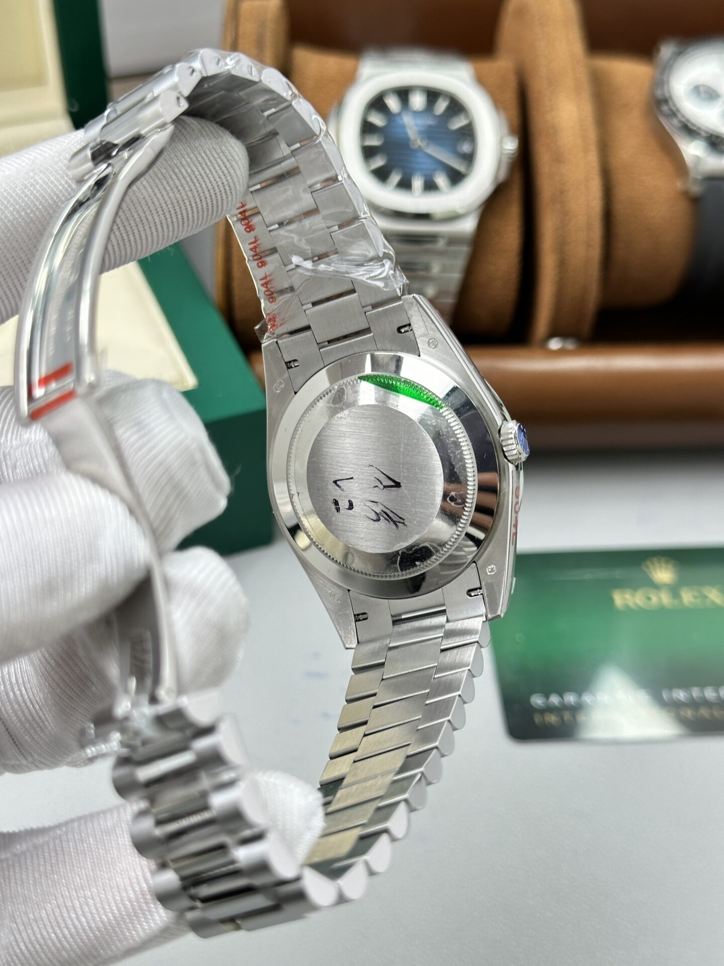 Rolex Day-Date 228236 904L Steel Black Dial CZ Diamonds 40mm Super Clone