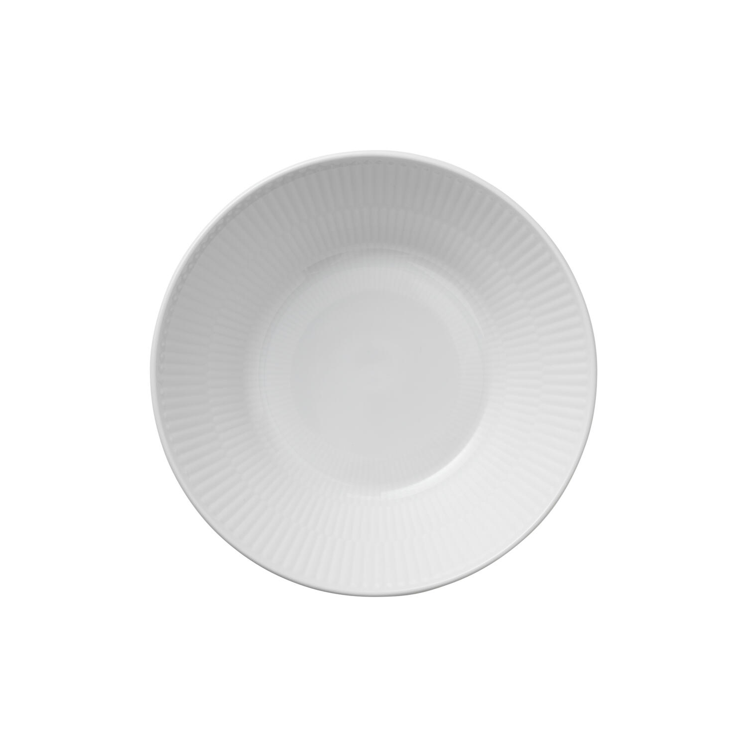 Hvid Riflet dyb tallerken ø 17 cm