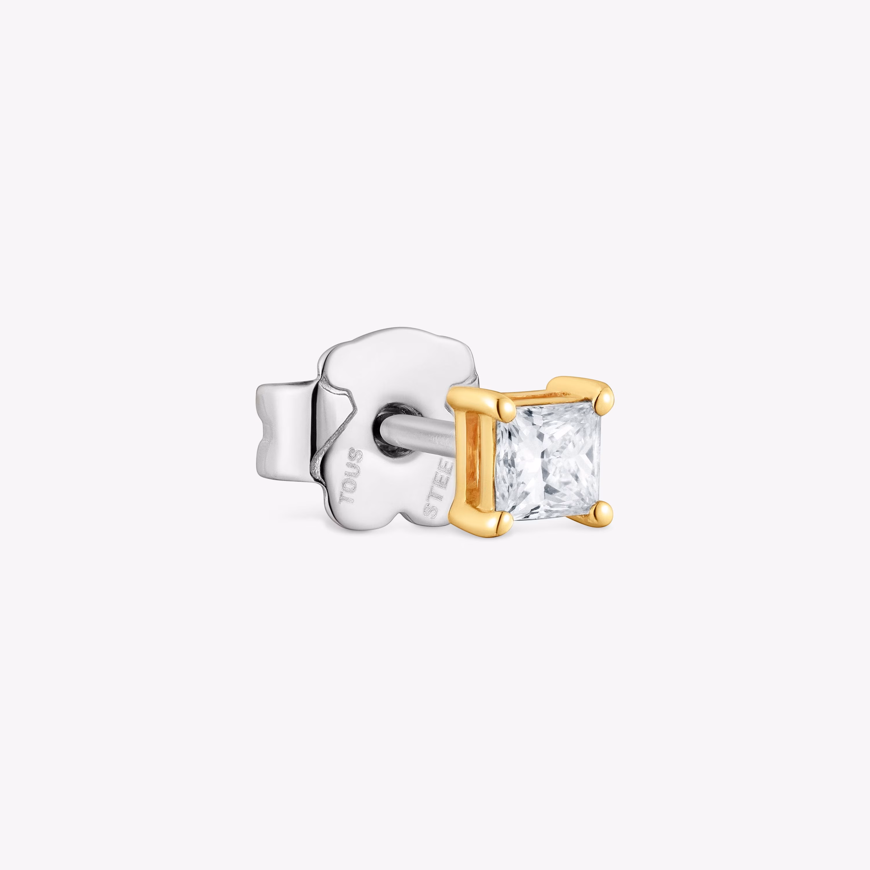 Pendiente individual de oro 14 kt y diamante creado en laboratorio 0,16 ct Shine LGD