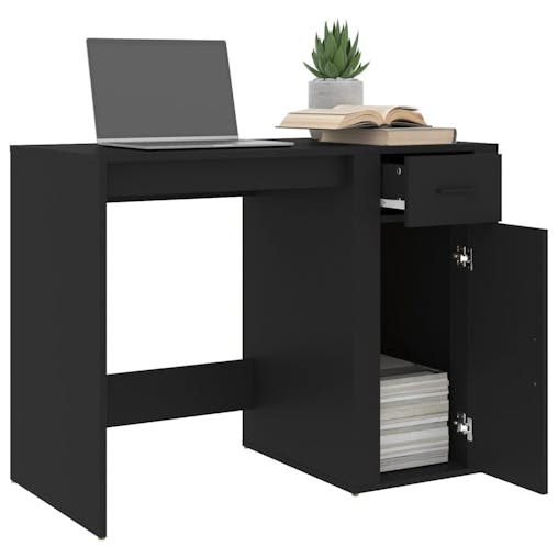 NNEVL Desk Black 100x49x75 cm Engineered Wood