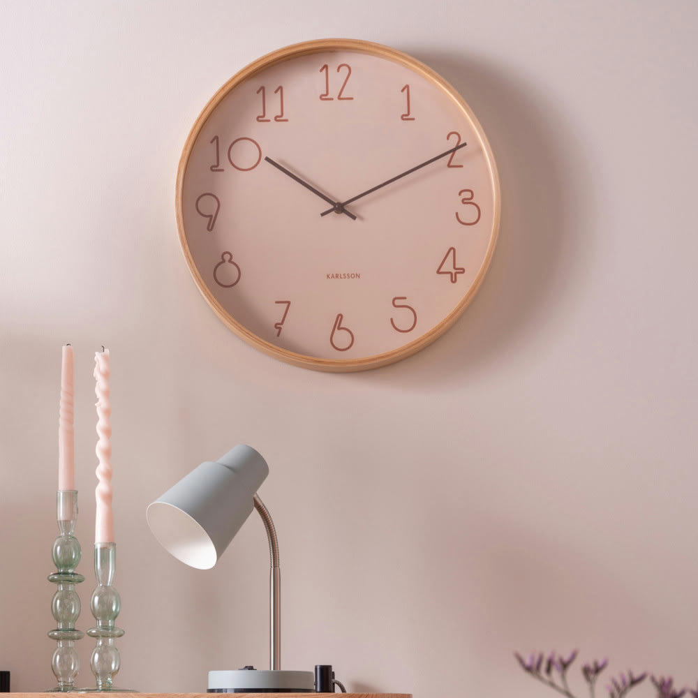 SENCILLO - Horloge aux nombres graphiques D40cm beige