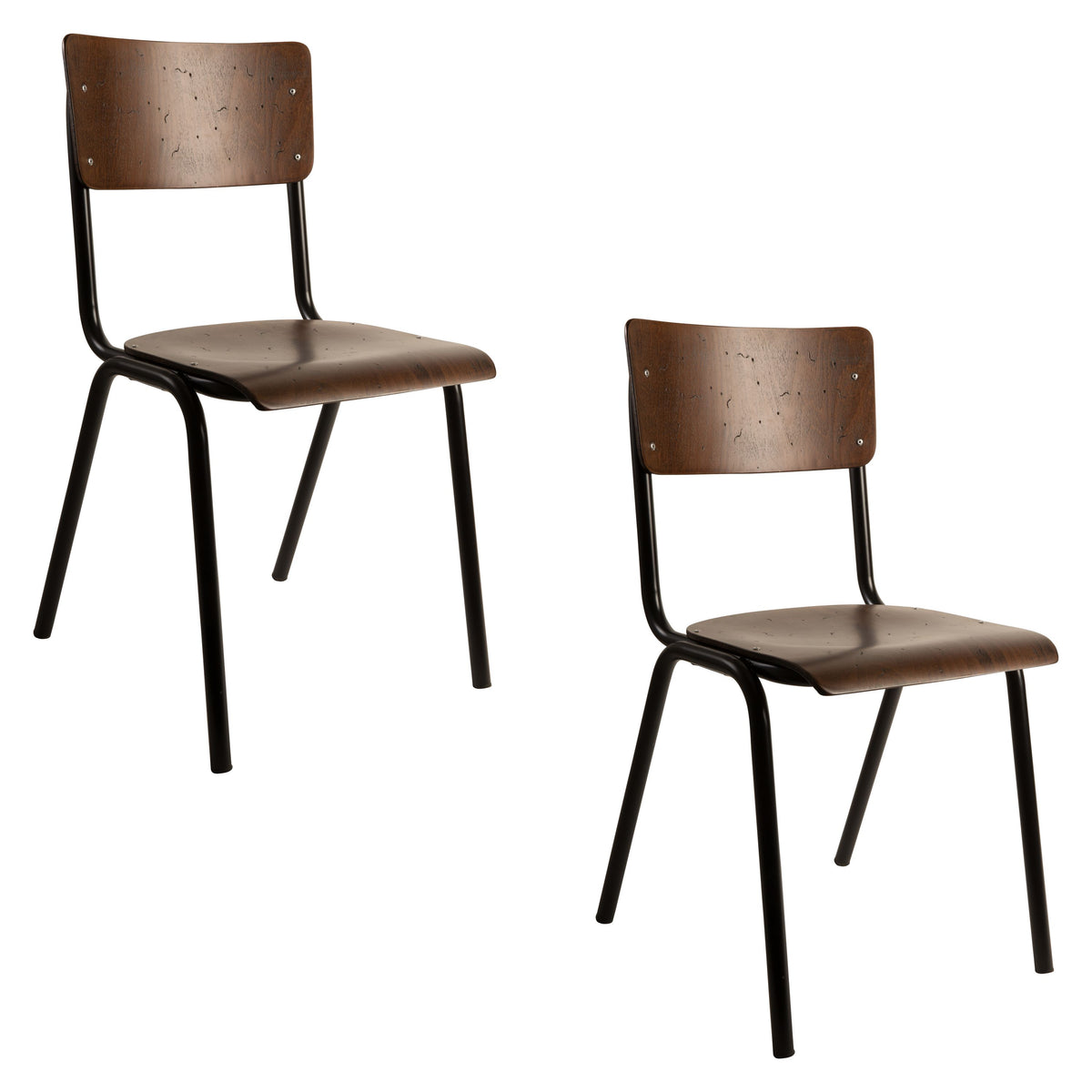 Dutchbone Scuola Eetkamerstoelen Hout - Set van 4